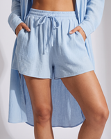 Back view of the matching top and shorts co-ord set