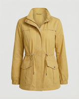 Three-quarter front view of the utility jacket