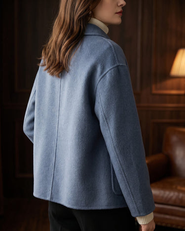 Relaxed Wool Jacket with Pearl Buttons and Patch Pockets