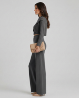 Three-quarter view of the knit set showing the overall silhouette