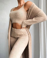 Detail shot of wide-leg trouser hem and ribbed fabric
