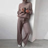 Back view of ribbed knit co-ord set showing relaxed silhouette of both pieces