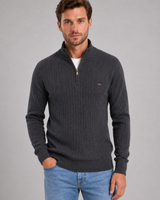 Back view of the ribbed cotton knit jumper