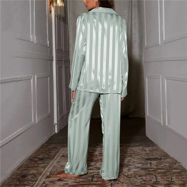 Satin Stripe Pyjama Set with Wide Leg Trousers