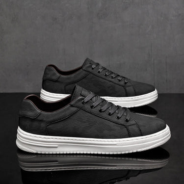 Sharp Men’s Lace Up Sneakers With Embossed Upper And Cupsole