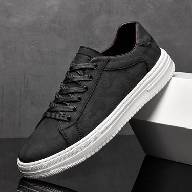 Sharp Men’s Lace Up Sneakers With Embossed Upper And Cupsole