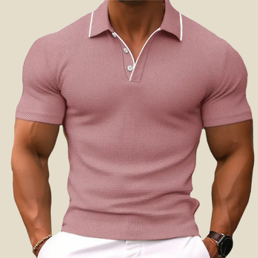Sharp Men’s Polo Shirt With Short Sleeve And Contrast Collar Trim