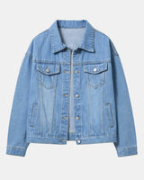 Short Jacket with Button Closure and Chest Pocket