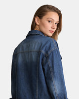 Short Jacket with Button Closure and Chest Pocket