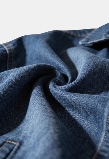 Short Jacket with Button Closure and Chest Pocket