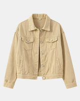 Short Jacket with Button Closure and Chest Pocket