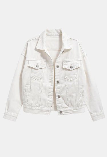 Short Jacket with Button Closure and Chest Pocket