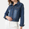 Short Jacket with Button Closure and Chest Pocket