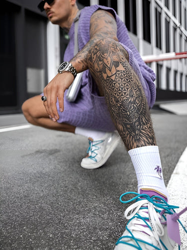 Sleek Men’s Knit Short Set With Sleeveless Crew Neck Top And Elastic Waist Shorts