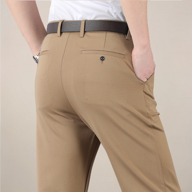 Sleek Men’s Slim Fit Trousers With Flat Front And Back Welt Pocket