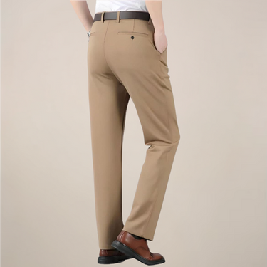 Sleek Men’s Slim Fit Trousers With Flat Front And Back Welt Pocket