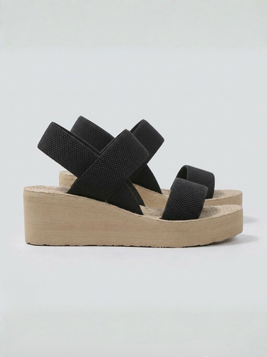 Sleek Women’s Platform Wedge Sandals With Elastic Cross Straps