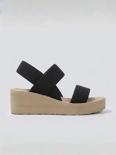Sleek Women’s Platform Wedge Sandals With Elastic Cross Straps