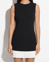 Sleeveless A-Line Mini Dress with Pleated Hem