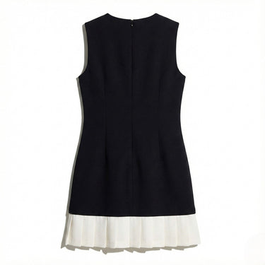Sleeveless A-Line Mini Dress with Pleated Hem