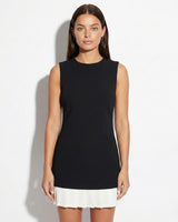 Sleeveless A-Line Mini Dress with Pleated Hem