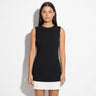 Sleeveless A-Line Mini Dress with Pleated Hem