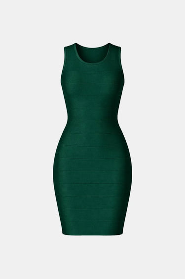Sleeveless Bandage Mini Dress with Scoop Neck