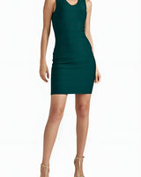 Sleeveless Bandage Mini Dress with Scoop Neck