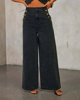 Sleeveless Denim Co-Ord Set with Waistcoat Top and Wide Leg Trousers