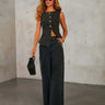 Sleeveless Denim Co-Ord Set with Waistcoat Top and Wide Leg Trousers