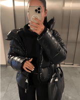 Slim-Fit Puffer Jacket with Glossy Finish