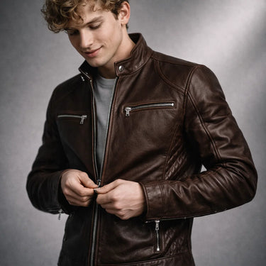 Detail of the sleeve cuff and metal zip hardware on the jacket