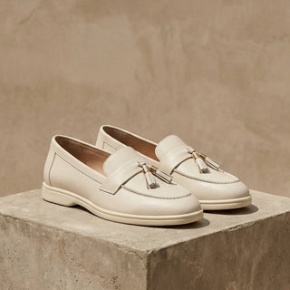 Slip-On Tassel Loafers with Flat Heel