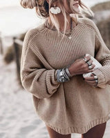 Back view of the oversized pullover jumper highlighting the dropped shoulder seams