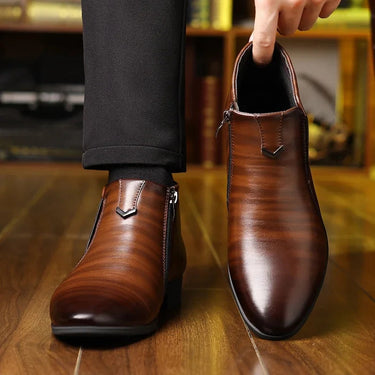 Smart Men’s Ankle Dress Boots With Side Zip And Pointed Toe