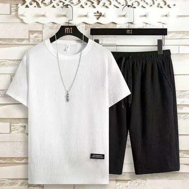 Smart Men’s Crew Neck T Shirt And Drawstring Shorts Set