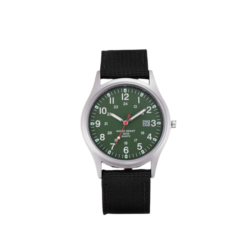 Smart Men’s Field Watch With Fabric Strap And Date Display