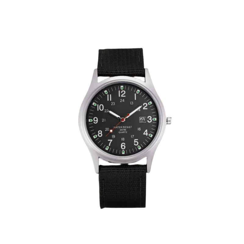 Smart Men’s Field Watch With Fabric Strap And Date Display