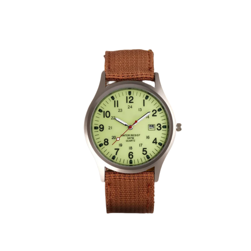 Smart Men’s Field Watch With Fabric Strap And Date Display
