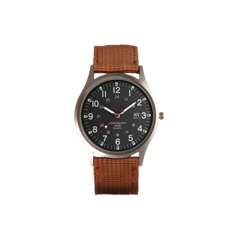 Smart Men’s Field Watch With Fabric Strap And Date Display