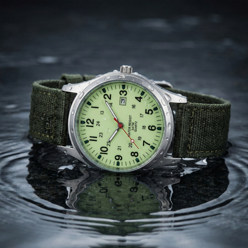 Smart Men’s Field Watch With Fabric Strap And Date Display