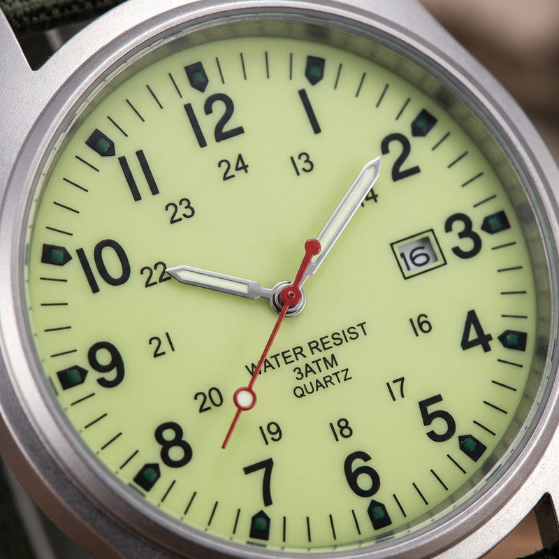 Smart Men’s Field Watch With Fabric Strap And Date Display