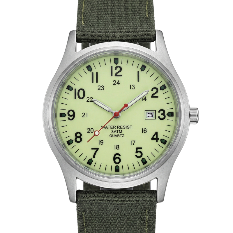 Smart Men’s Field Watch With Fabric Strap And Date Display