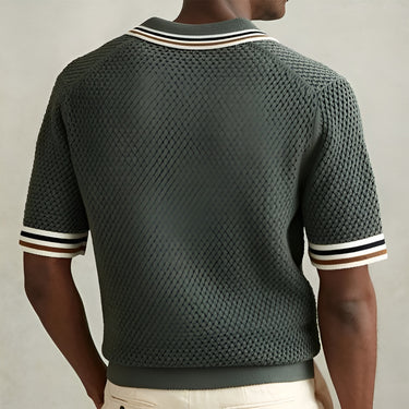 Smart Men’s Knit Polo Shirt With Button Front And Chest Pocket