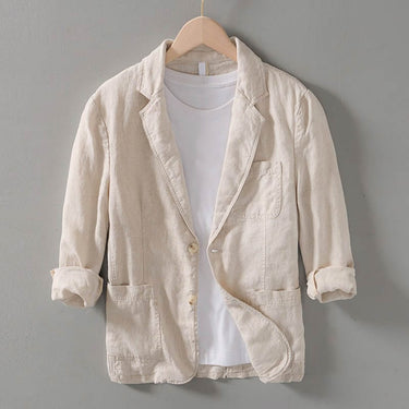Smart Men’s Linen Blazer With Notch Lapel And Unstructured Fit