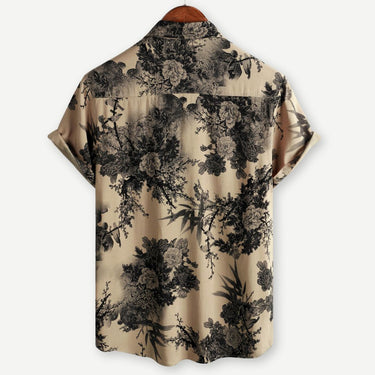 Smart Men’s Printed Button Down Shirt With Short Sleeve Point Collar