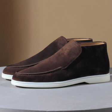 Smart Men’s Slip On Loafers With Ankle Cut And White Sole