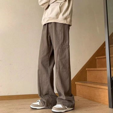Smart Men’s Wide Leg Carpenter Jeans With High Rise And Straight Leg