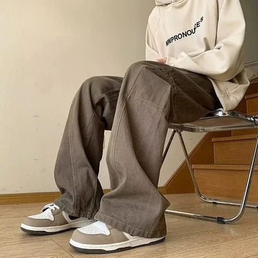 Smart Men’s Wide Leg Carpenter Jeans With High Rise And Straight Leg