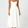 Spaghetti Strap Midi Dress with Gathered Skirt